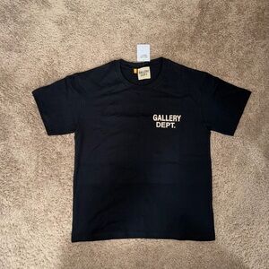 Gallery Dept Black Oversized T-shirt with beige lettering